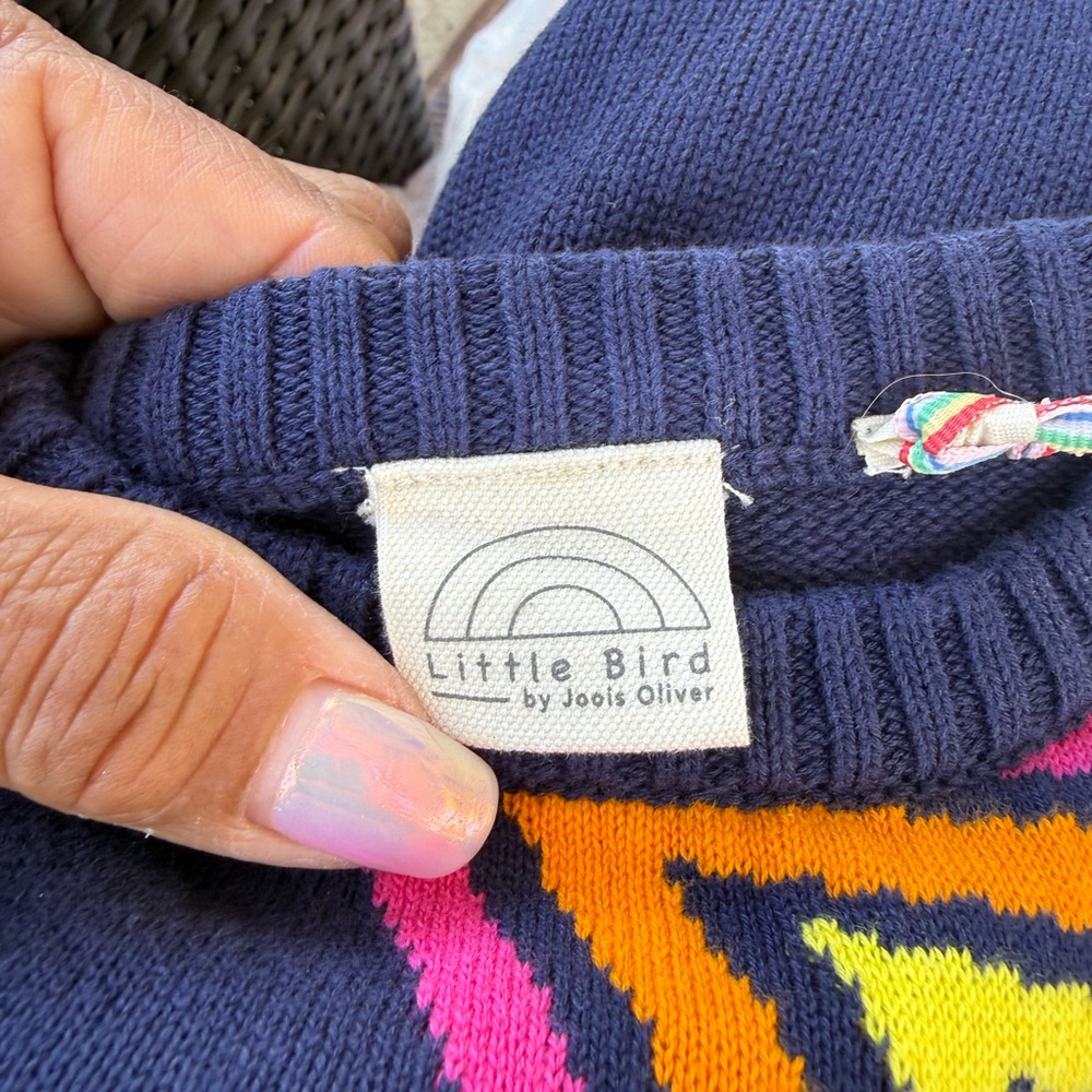 Kids Dress - Navy with Pink and Orange Accents